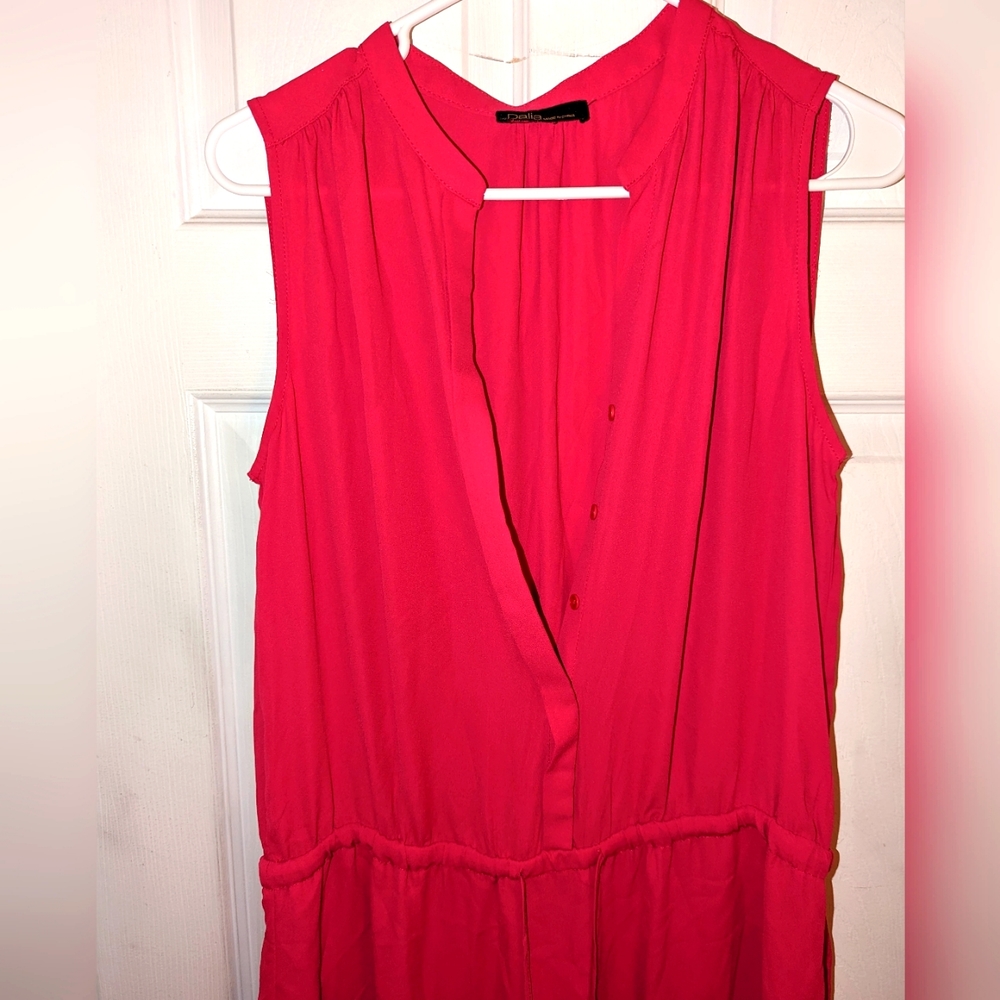 Hot Pink Shear dress... 3/4 bottoms down in front ... Fits like a med